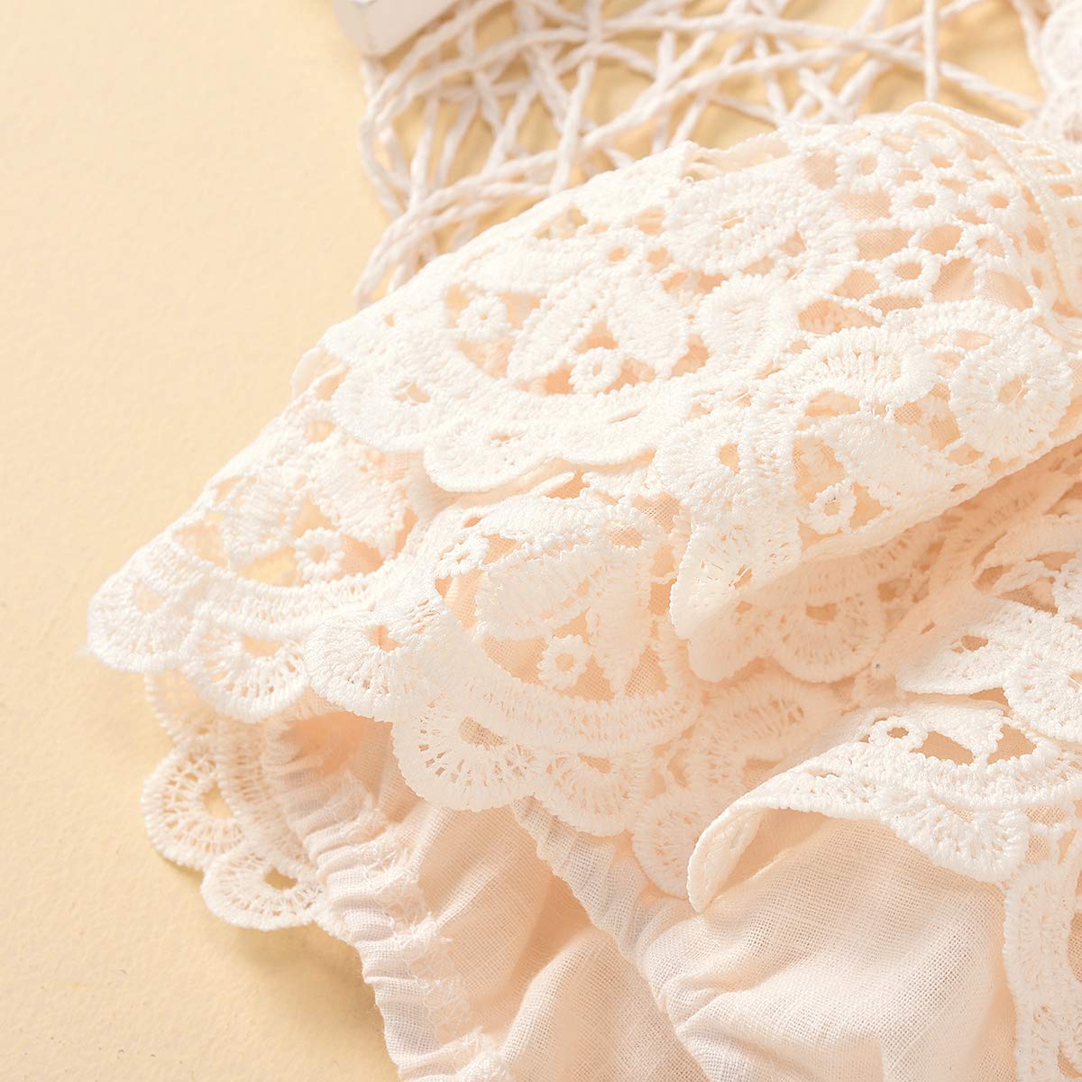 CIYCUIT Baby Girl Lace Romper - Boho Style Newborn Photography Outfits & Summer Party Dresses for Infants 0-24 Months - Perfect for Photo Shoots, Christenings, and Special Occasions