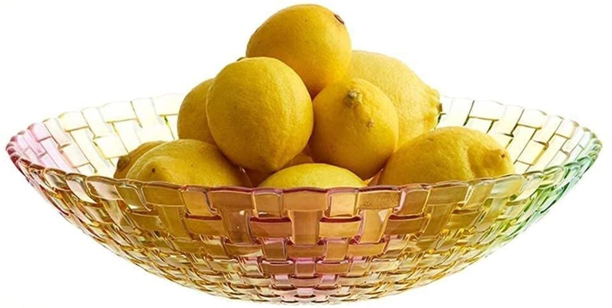 Ceramic Fruit Bowl Set - 32cm Transparent Glass Decorative Fruit Basket for Kitchen Countertop & Dining Table Display - Perfect for Fresh Fruits, Snacks, and Home Decor