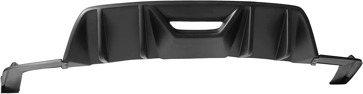 2015-2017 Ford Mustang Rear Bumper Diffuser - HN Style Matte Black PP Unpainted Body Kit | Perfect for Car Mods & Street Racing Upgrades