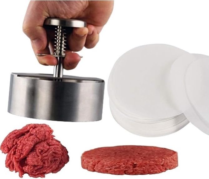 Commercial Grade 304 Stainless Steel Burger Press - 4.33 Inch Hamburger Patty Maker Mold for Perfect Homemade Burgers | Easy to Clean & Durable | Ideal for BBQ, Restaurants, and Home Cooking