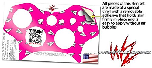 XBOX 360 Wireless Controller Skin - Paper Planes Hot Pink Decal for Gaming Protection