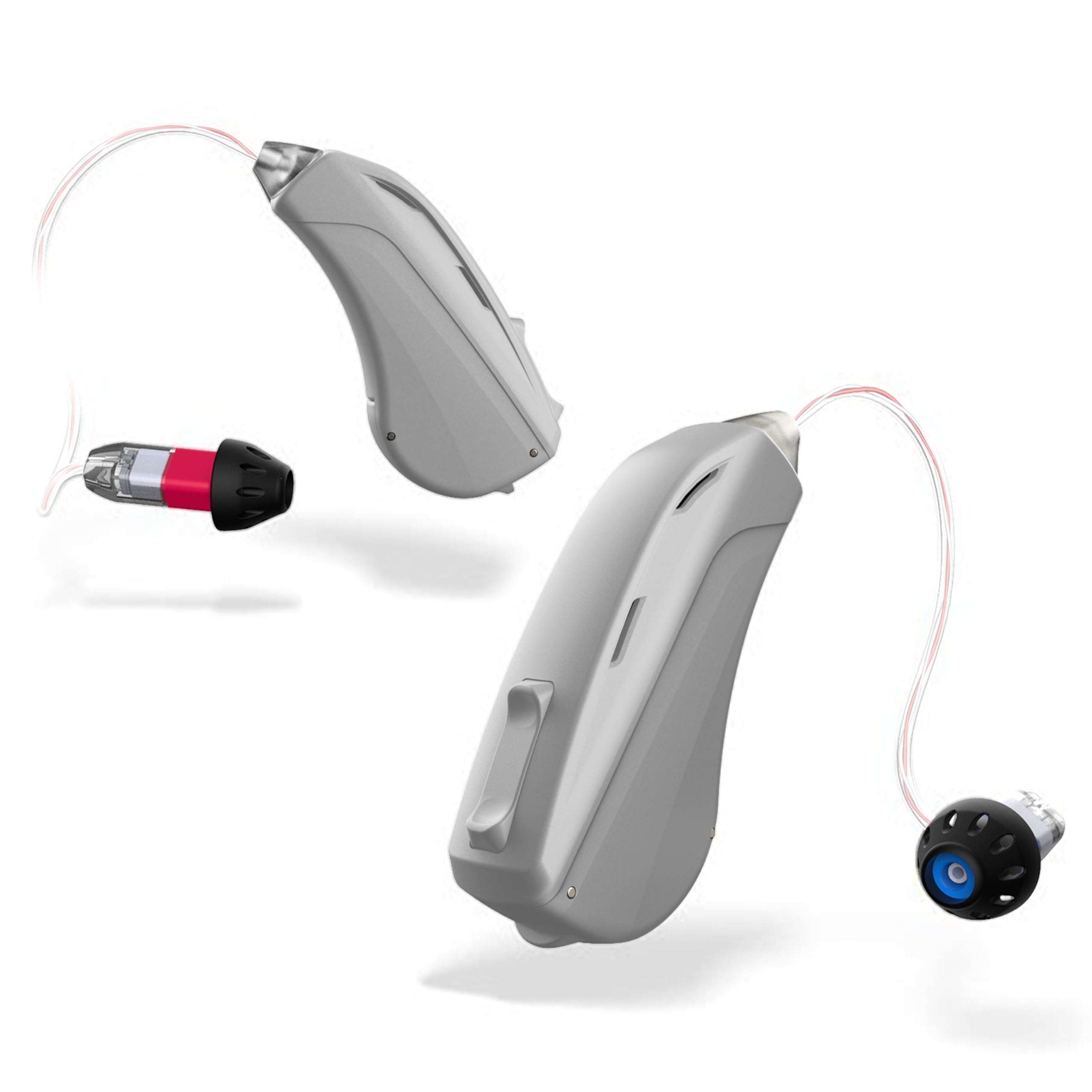 Mach I Pro Wireless OTC Bluetooth Hearing Aids for Adults & Seniors - Rechargeable, Noise Cancelling, Nearly Invisible Hearing Amplifier - Compatible with iOS & Android for Streaming Calls - FSA/HSA Eligible - Perfect for TV Watching, Conversations & Outdoor Activities (Slate)