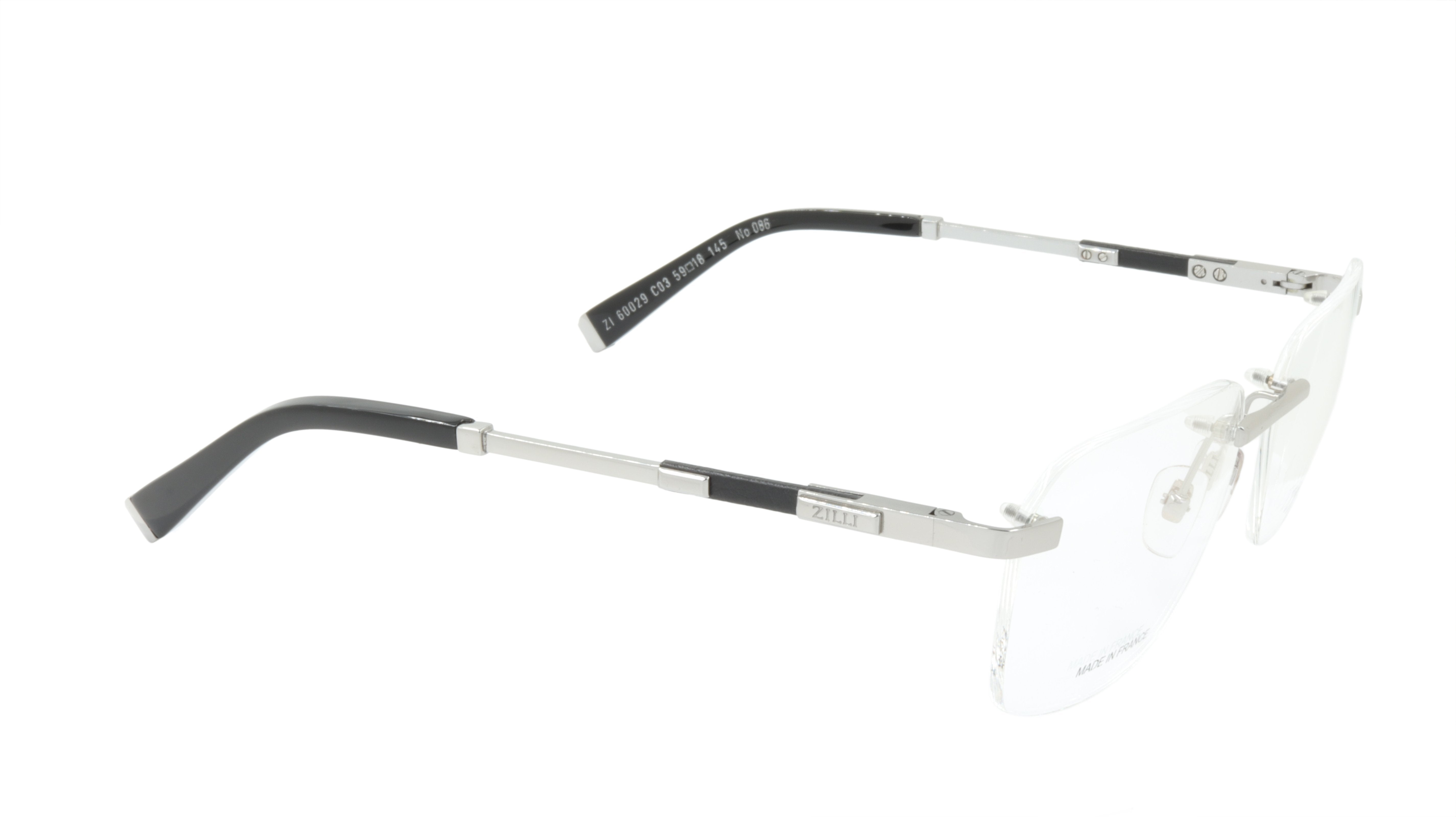 Premium ZILLI Eyeglasses Frame - Lightweight Titanium & Acetate with Genuine Leather - Handcrafted in France (Model ZI 60029 C03) - Perfect for Business & Luxury Fashion Accessories
