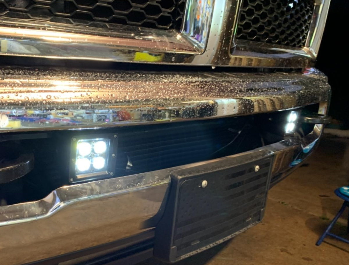 40W CREE LED Pods with Lower Bumper Mounting Bracket - Compatible with 2009-2018 Dodge RAM 2500/3500 - Off-Road Lighting for Trucks, ATVs & Trailers