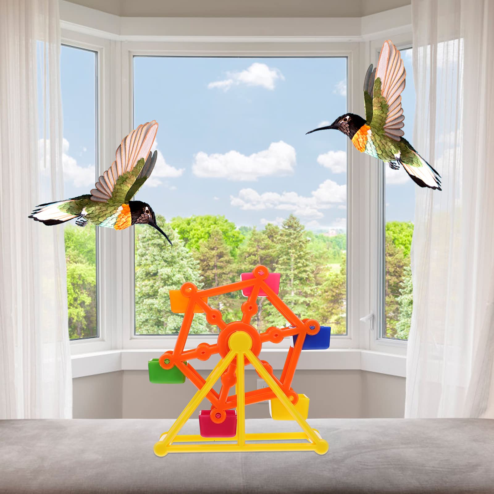 Baluue Parrot Foraging Toy - Windmill Chew Training Prop with Food Feeder, Bird Cage Decoration for Parakeets Cockatiels Conures | Interactive Plaything for Mental Stimulation & Beak Exercise