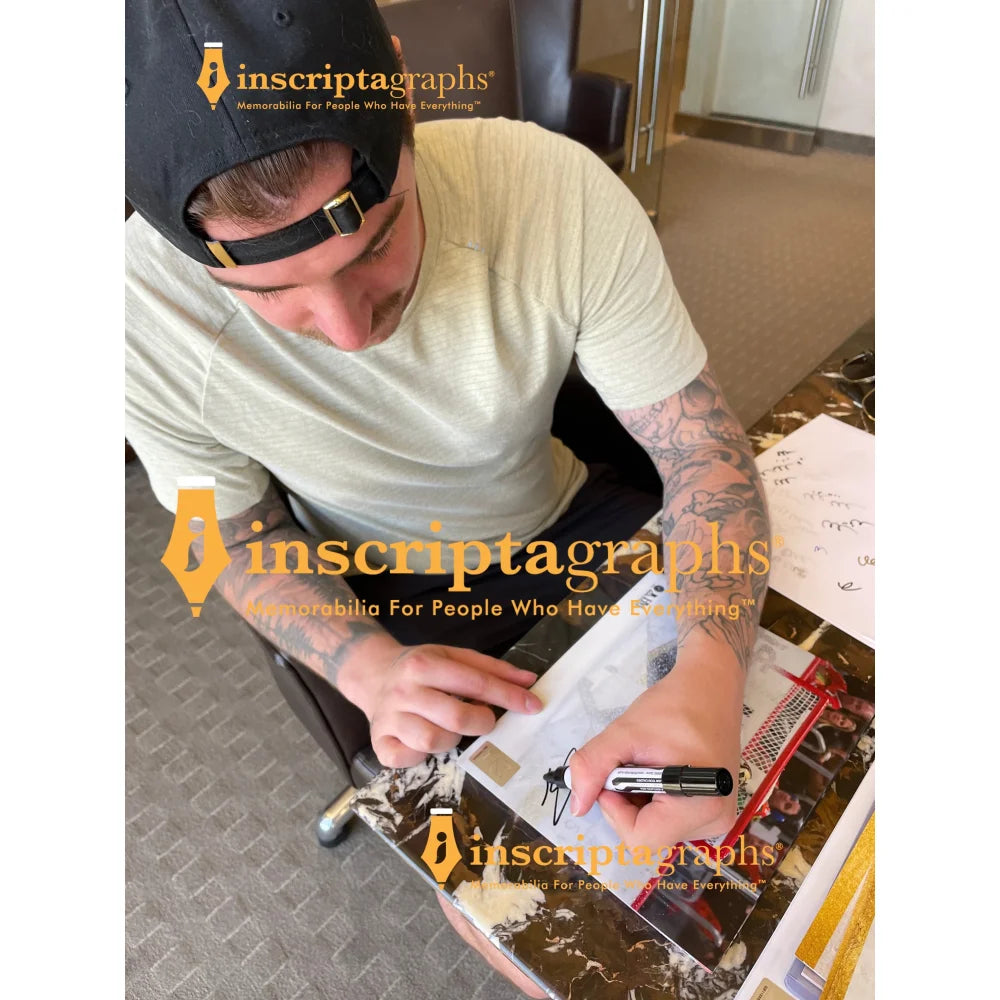 Logan Thompson Autographed Vegas Golden Knights 8x10 Photo - Signed Gold Jersey with IGM COA - Perfect for Hockey Fans, Collectors & Sports Memorabilia Displays