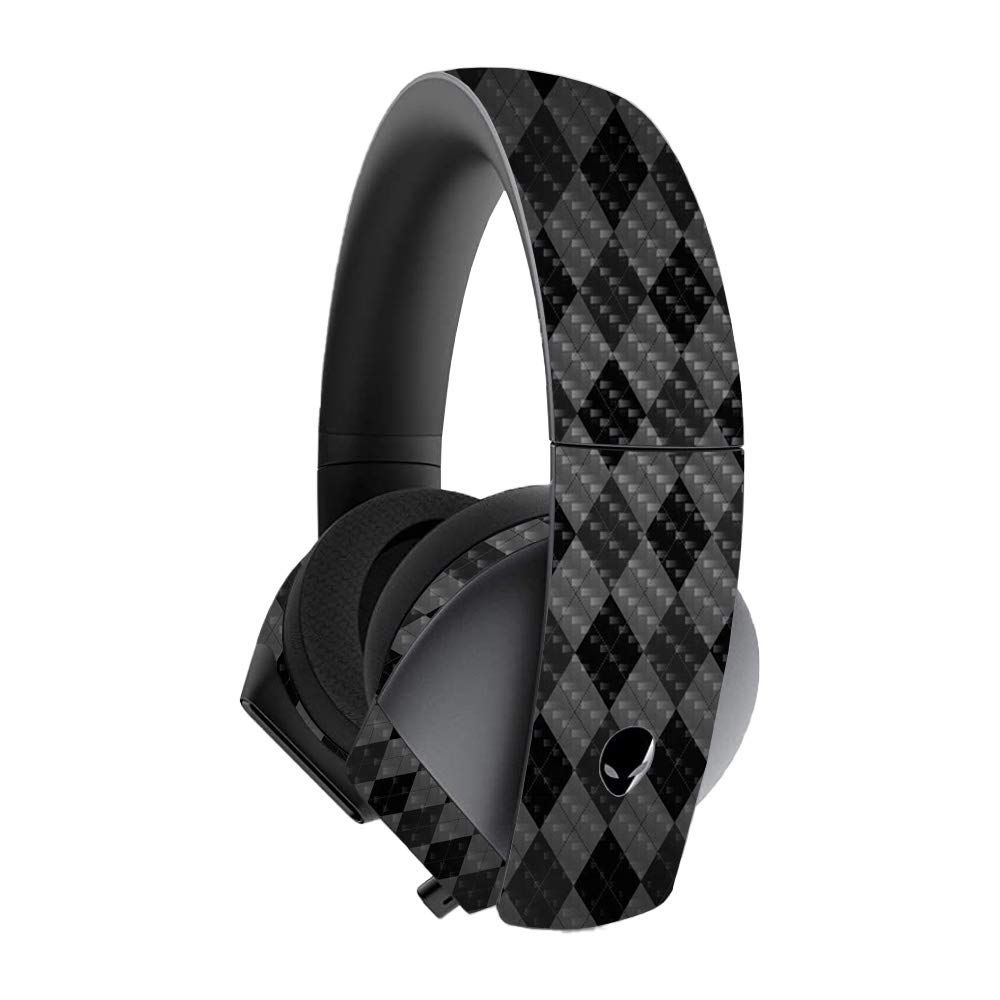 Premium Carbon Fiber Skin for Alienware 7.1 Gaming Headset - Black Argyle Design | Protective & Durable Textured Cover | Easy to Apply & Remove | Made in USA | Perfect for Gaming Setups & PC Accessories