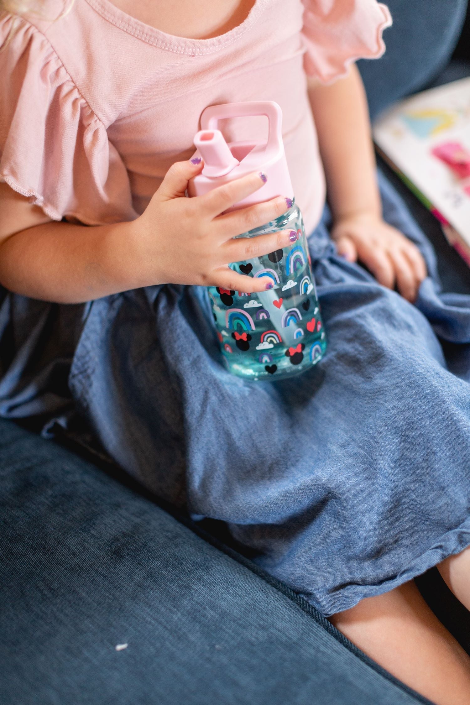 Summit Kids Plastic Water Bottle with Straw Lid - Leak Proof & BPA Free - Perfect for School, Sports & Outdoor Activities