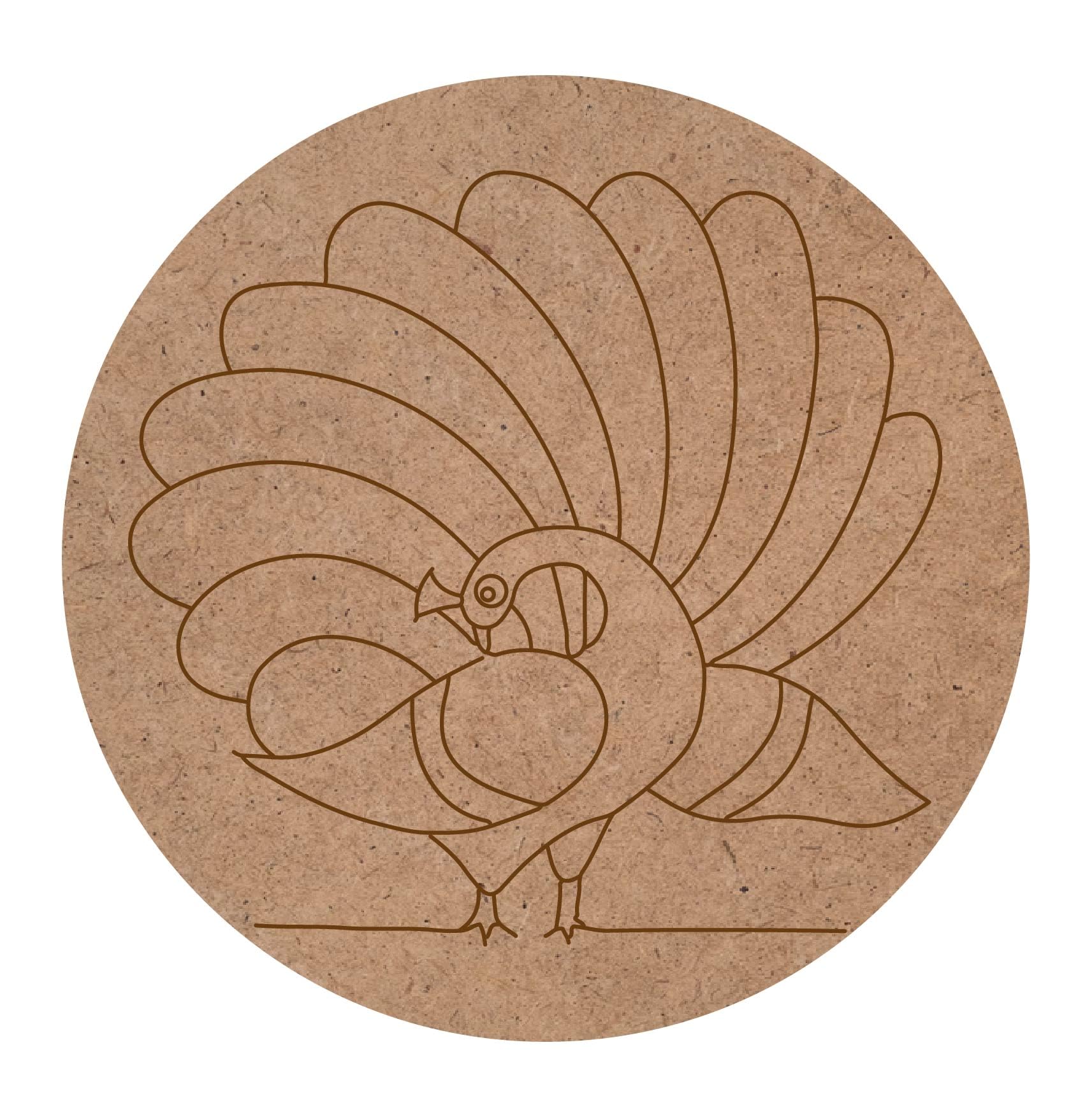 Peacock Pre-Marked Wooden Art Board for Painting - DIY Craft Kit for Home & Room Decor - 5 Inch Wooden Canvas for Artistic Projects & Creative Gifts - Perfect for Beginners, Kids & Adults