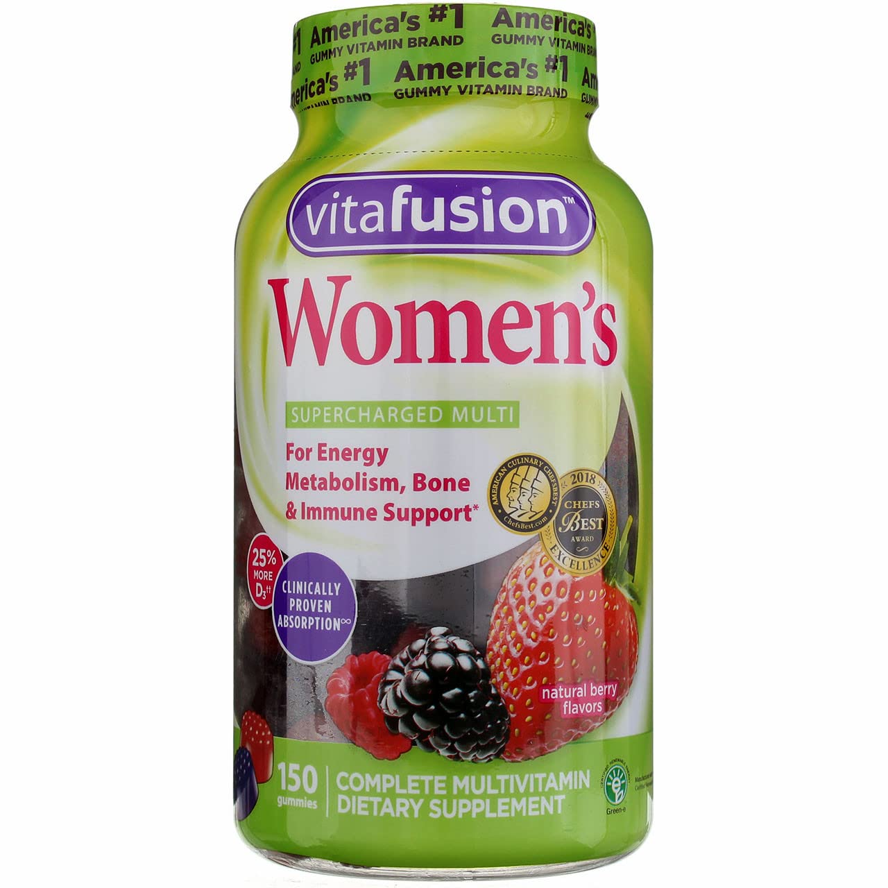 Vitafusion Women's Multivitamin Gummies - Mixed Berry Flavor, 150 Count (Pack of 5) | Daily Immune Support & Energy Boost for Women | Perfect for On-the-Go Nutrition & Healthy Lifestyle