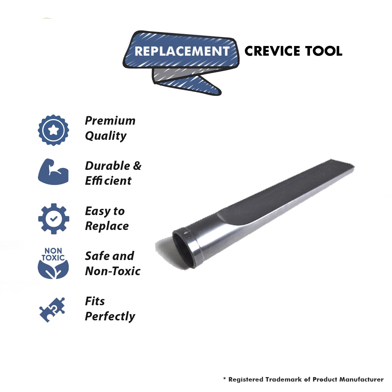 **32mm Universal Vacuum Cleaner Crevice Tool - Above Floor Cleaning Attachment for Upholstery, Drapes, Blinds, Furniture & Car Interiors - Ideal for Tight Spaces & Hard-to-Reach Areas**