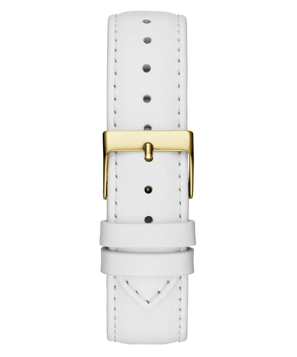 GUESS Women's 38mm White Watch - Gold Case for Work & Casual