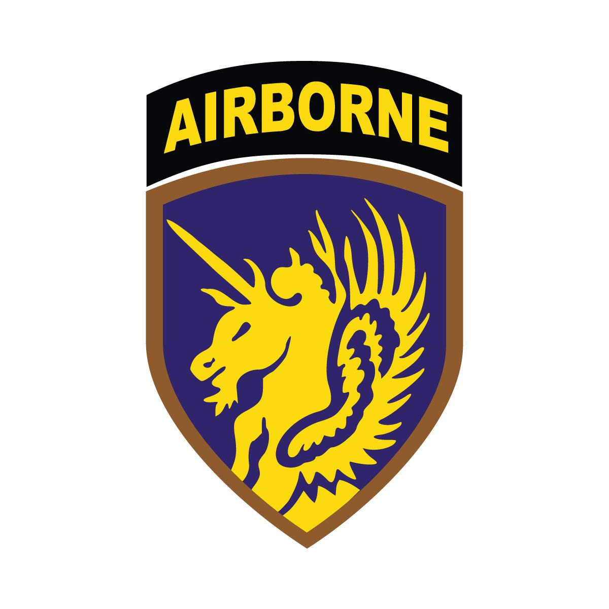 13th Airborne Division US Army SSI 8-Inch Full Color Vinyl Decal - Military Themed Milk Mug Design - Perfect for Veterans, Collectors & Patriotic Home Decor