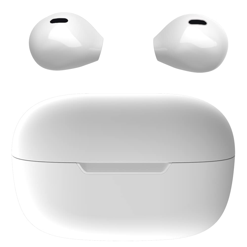Wireless Bluetooth Earbuds - Mini Invisible Semi-In Ear Headphones with Touch Control for iPhone & Android | Perfect for Work, Home, Music, Audiobooks & Podcasts (White)