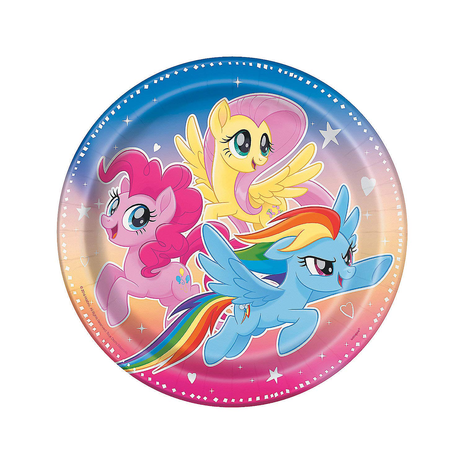 My Little Pony Magic Party Paper Dinner Plates - 8pc Round Disposable Dessert Plates for Birthday Parties, Baby Showers & Themed Events - MLP Friends Theme Party Decorations for Girls