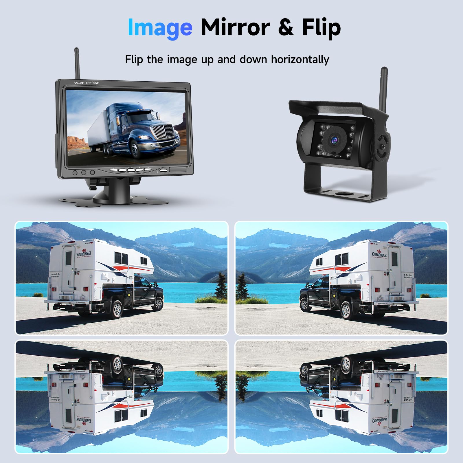 Wireless HD 1080P Rear View Camera Kit with 7