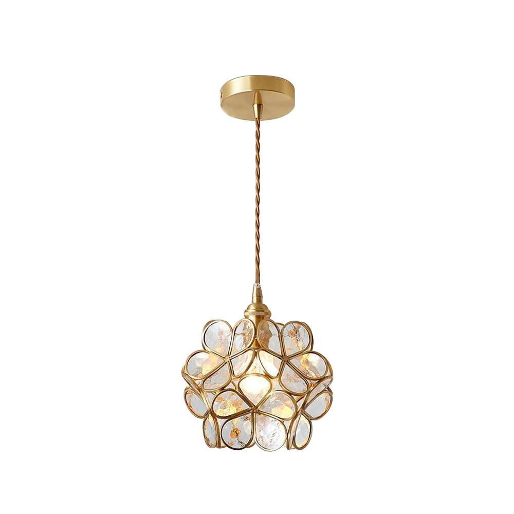Modern Glass Petal Pendant Light - Elegant Floral Ceiling Lighting Fixture for Dining Room, Kitchen Island & Bedroom Decor