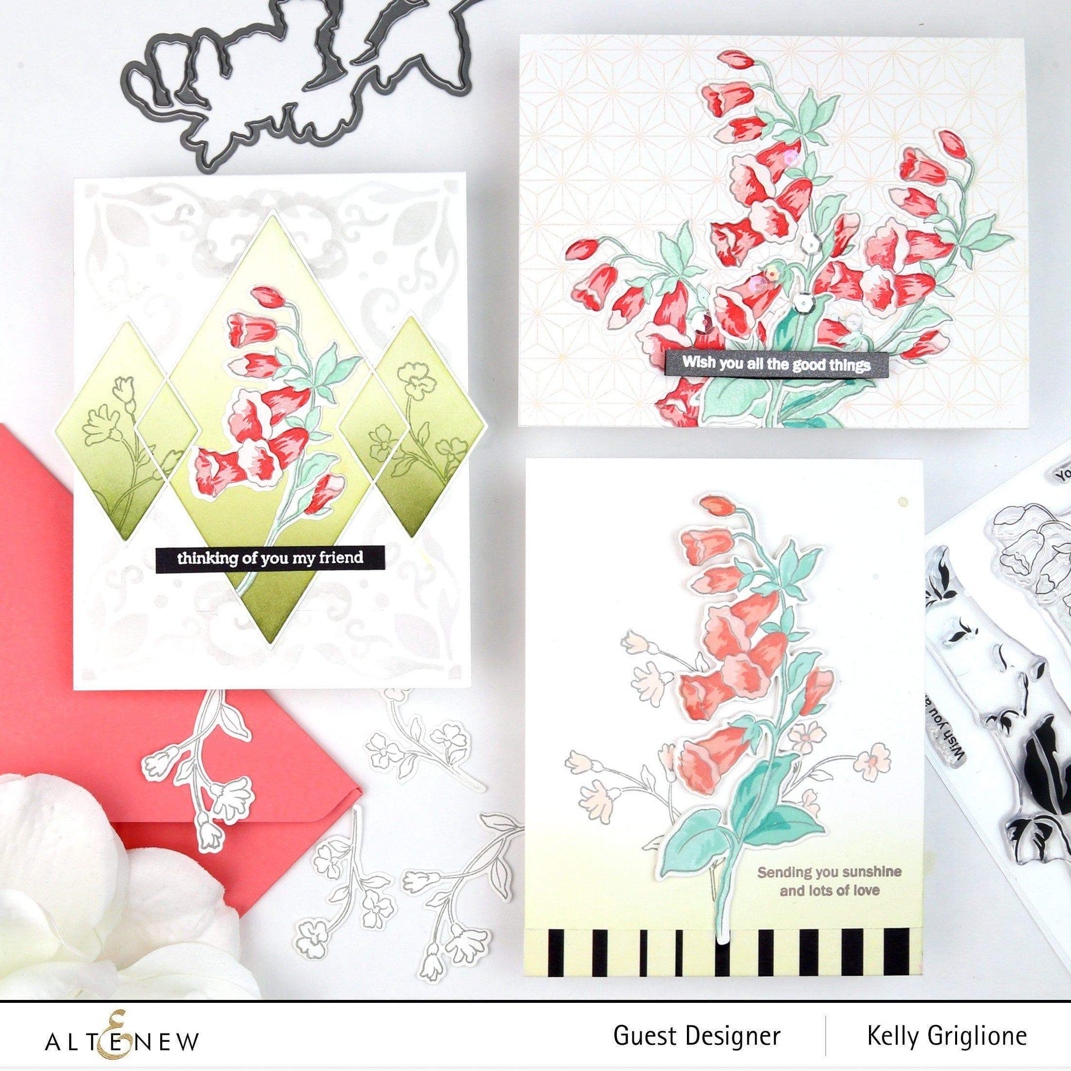 Canterbury Bells Layering Stamp & Die Set for Card Making - DIY Floral Scrapbooking Supplies for Handmade Greeting Cards & Wedding Invitations