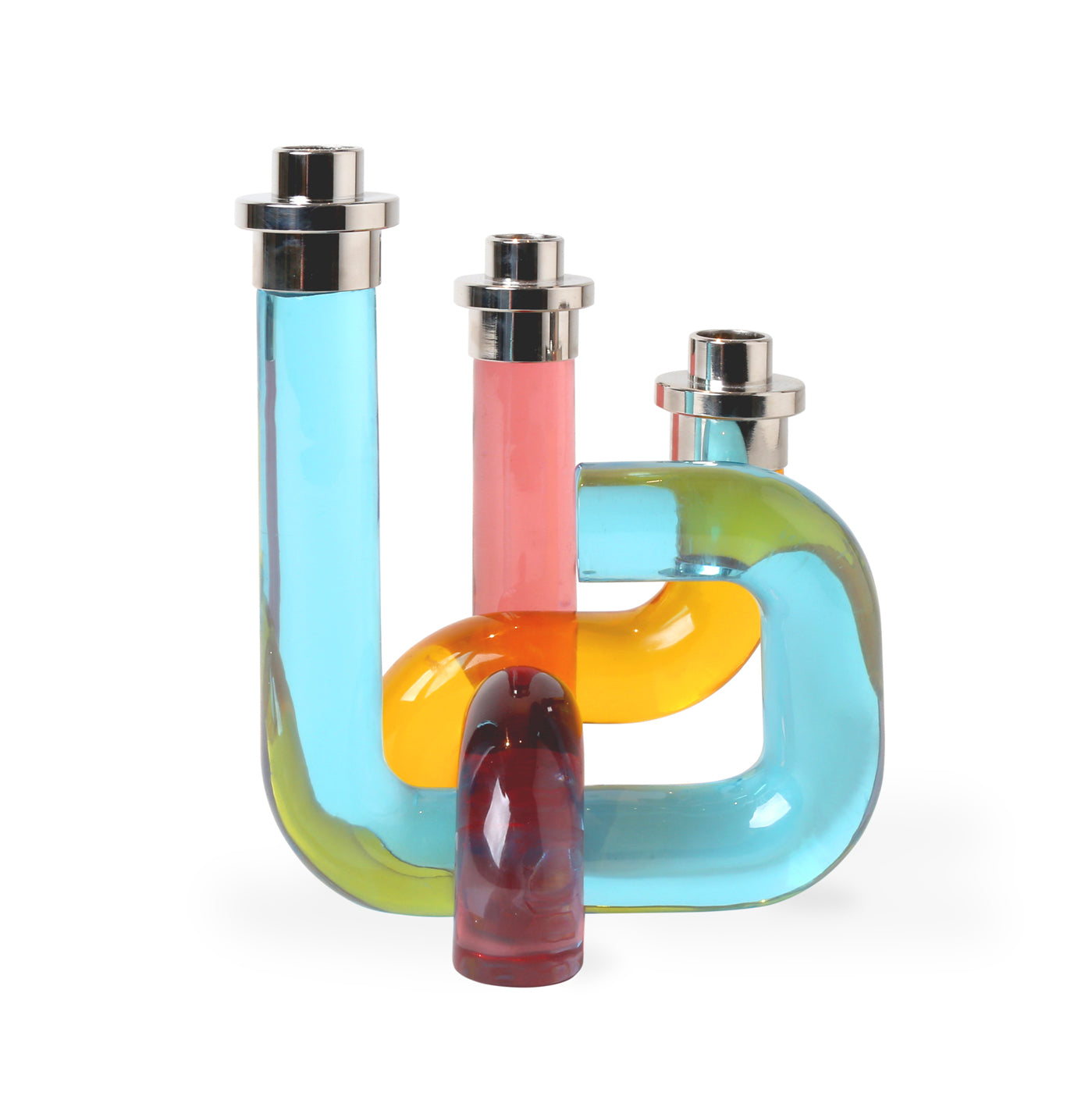 Modern Pompidou Acrylic Candle Holder - Clear Elegant Home Decor for Dining Table, Wedding Centerpiece & Romantic Ambiance Lighting