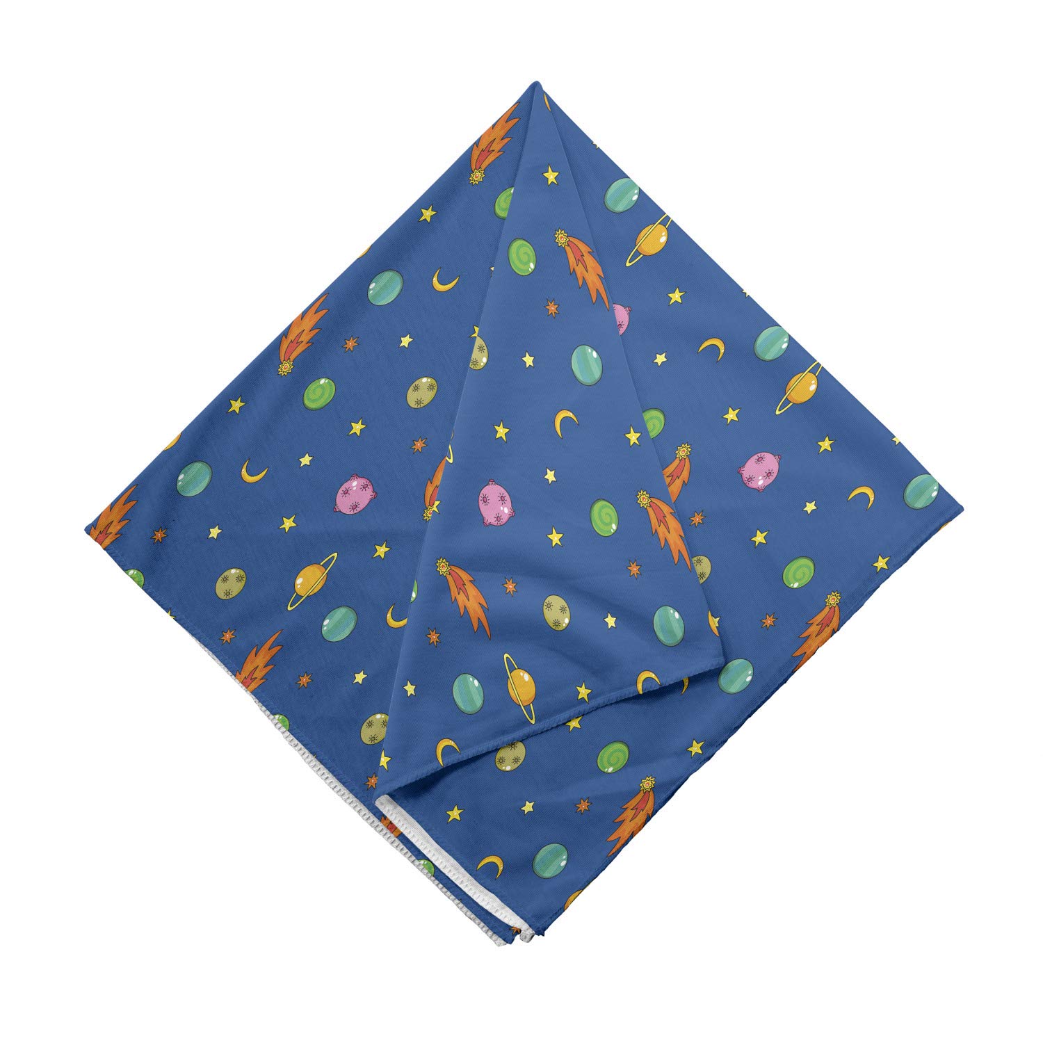 Ambesonne Outer Space Bandana - Galaxy Planets Stars Print Unisex Head Neck Scarf for Men & Women | Perfect for Outdoor Activities, Music Festivals, and Casual Wear