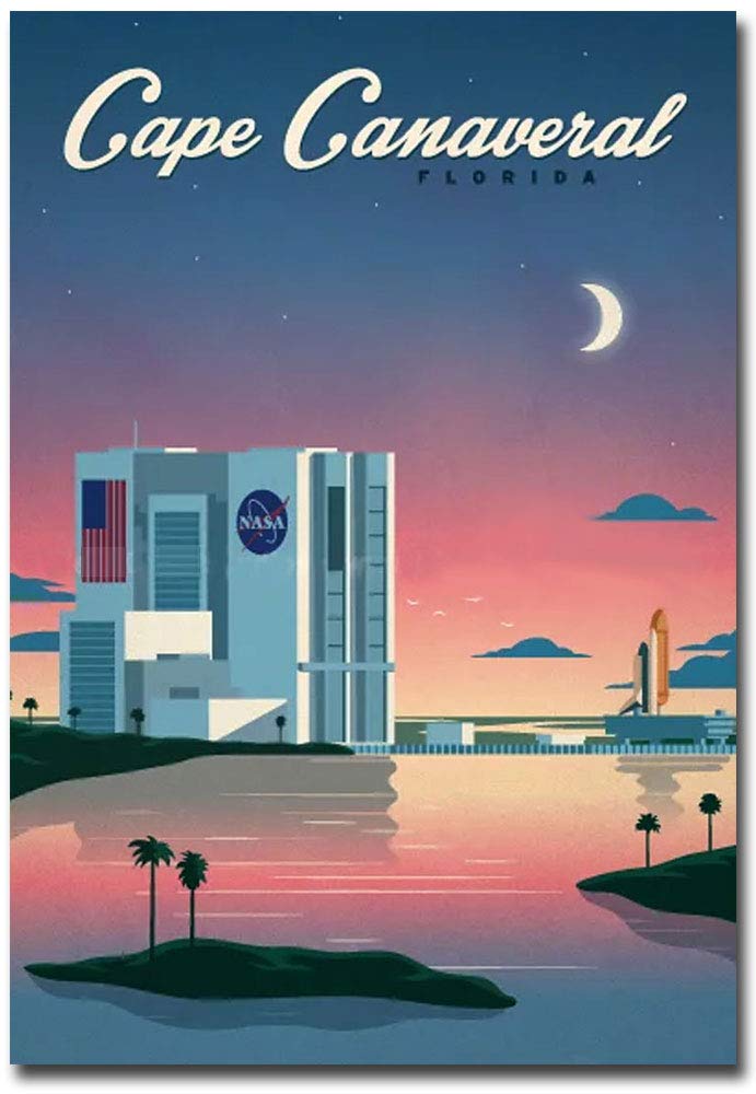 Vintage Cape Canaveral Florida Travel Souvenir Fridge Magnet 2.5