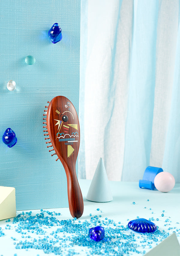 Joy of Fish Paddle Hair Brush - Detangling Wet & Dry Hair - Perfect for Salon, Home Use & Travel - Smooth & Pain-Free Styling
