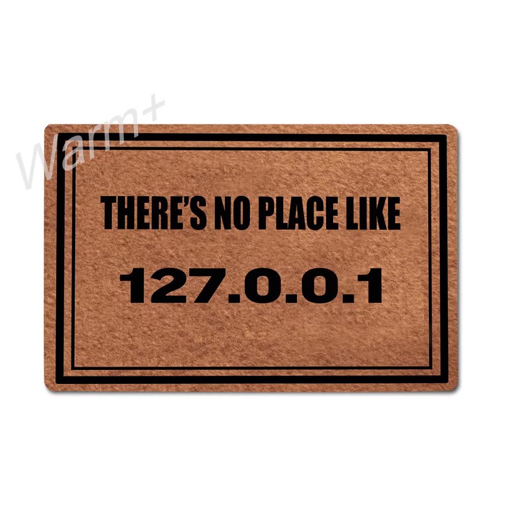 127.0.0.1 Welcome Doormat - Funny Geek Home Decor with Non-Slip Rubber Backing, 23.6x15.7 Inch Indoor/Outdoor Entry Mat - Perfect for Tech Lovers, Programmers & Computer Nerds at Front Door, Office or Dorm Room