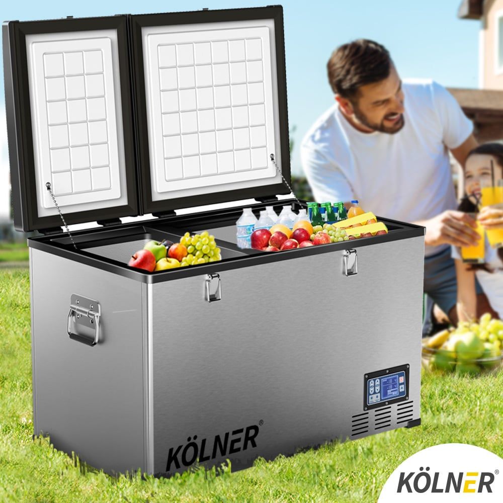 Kolner 125L Portable Fridge Cooler Freezer - 12V/24V Car Refrigerator for Camping, Road Trips & Outdoor Adventures | Compact Mini Fridge for RV, Truck, Boat & Home Use