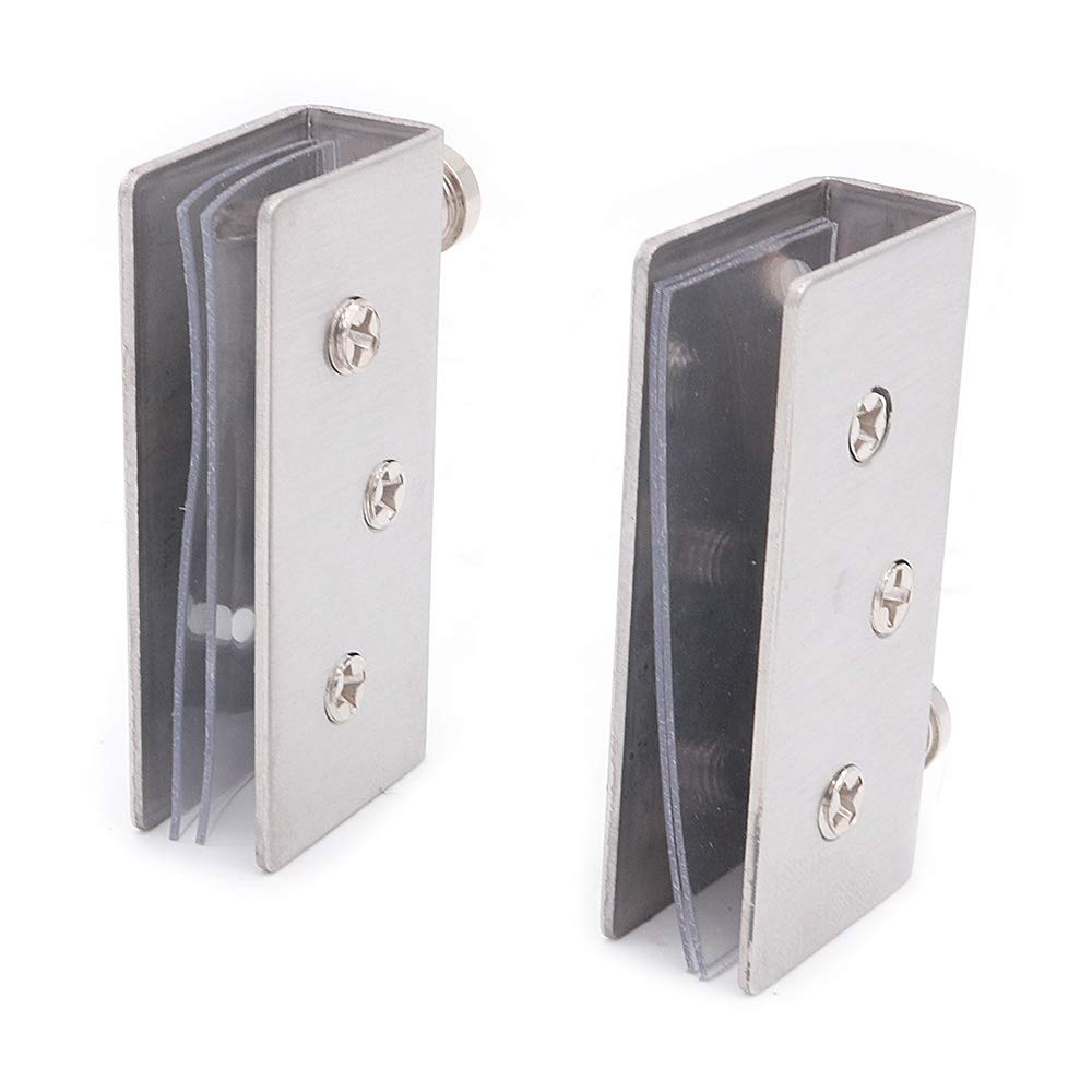 2 Pack NUZAMAS Cabinet Door Pivot Hinges Set - Upper & Lower Installation, Glass Door Hinge Latch with Clamps for Kitchen Cabinets, Wardrobes & Display Cases (Heavy Duty Hardware for Smooth Door Movement)