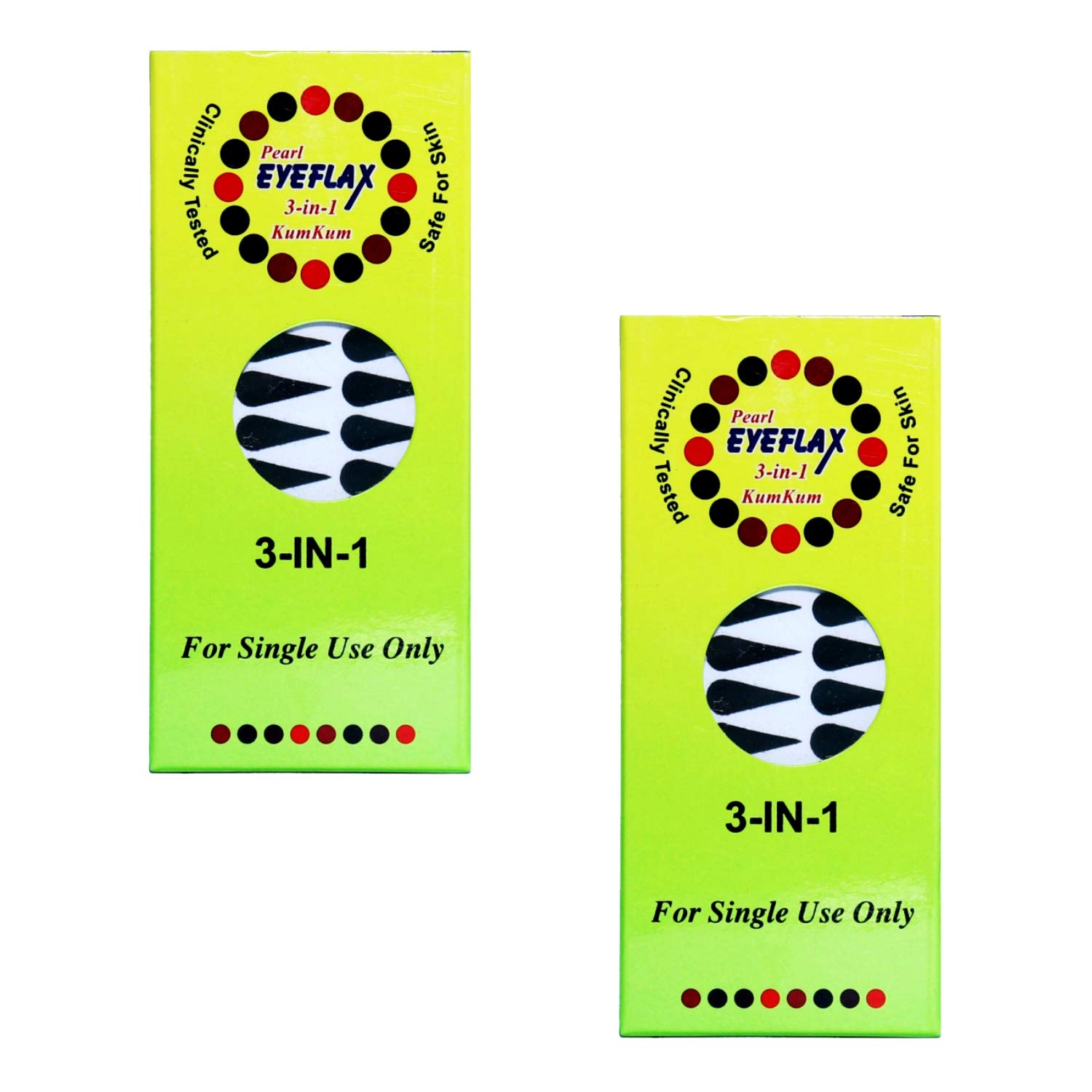 PEARL EYEFLAX Kumkum BLACK TILAK Bindi - Pack of 2 Boxes (15 Flaps Each) - Authentic Indian Forehead Decoration for Festivals, Weddings & Spiritual Ceremonies