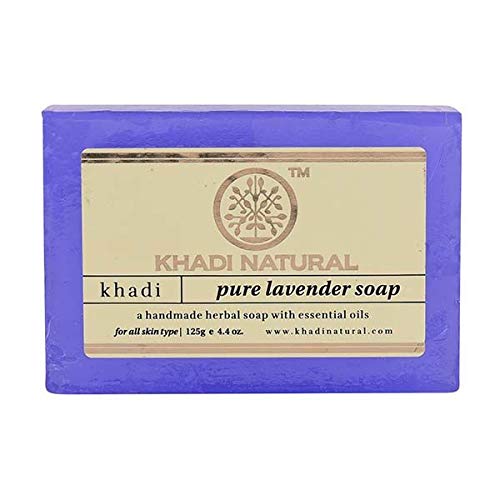 Khadi Natural Ayurvedic Handmade Lavender Bath Soap - 125g Each, Pack of 4 | Organic, Chemical-Free for Sensitive Skin | Perfect for Relaxation, Aromatherapy & Gift Sets
