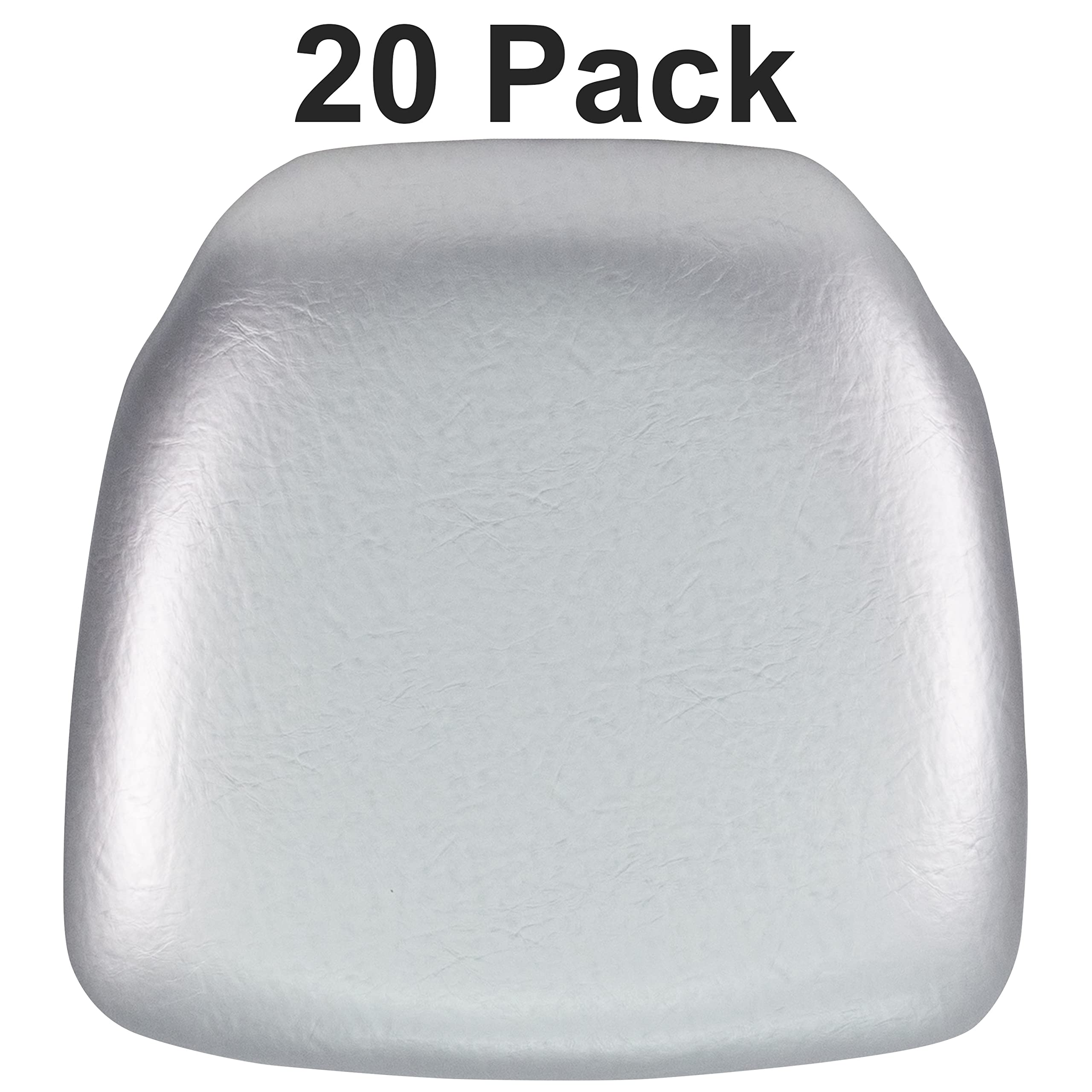 20 Pack Silver Vinyl Chiavari Chair Cushions - Premium Seat Cushions for Wedding, Banquet, Party & Dining Chairs - Durable & Comfortable Chair Accessories for Events & Home Decor