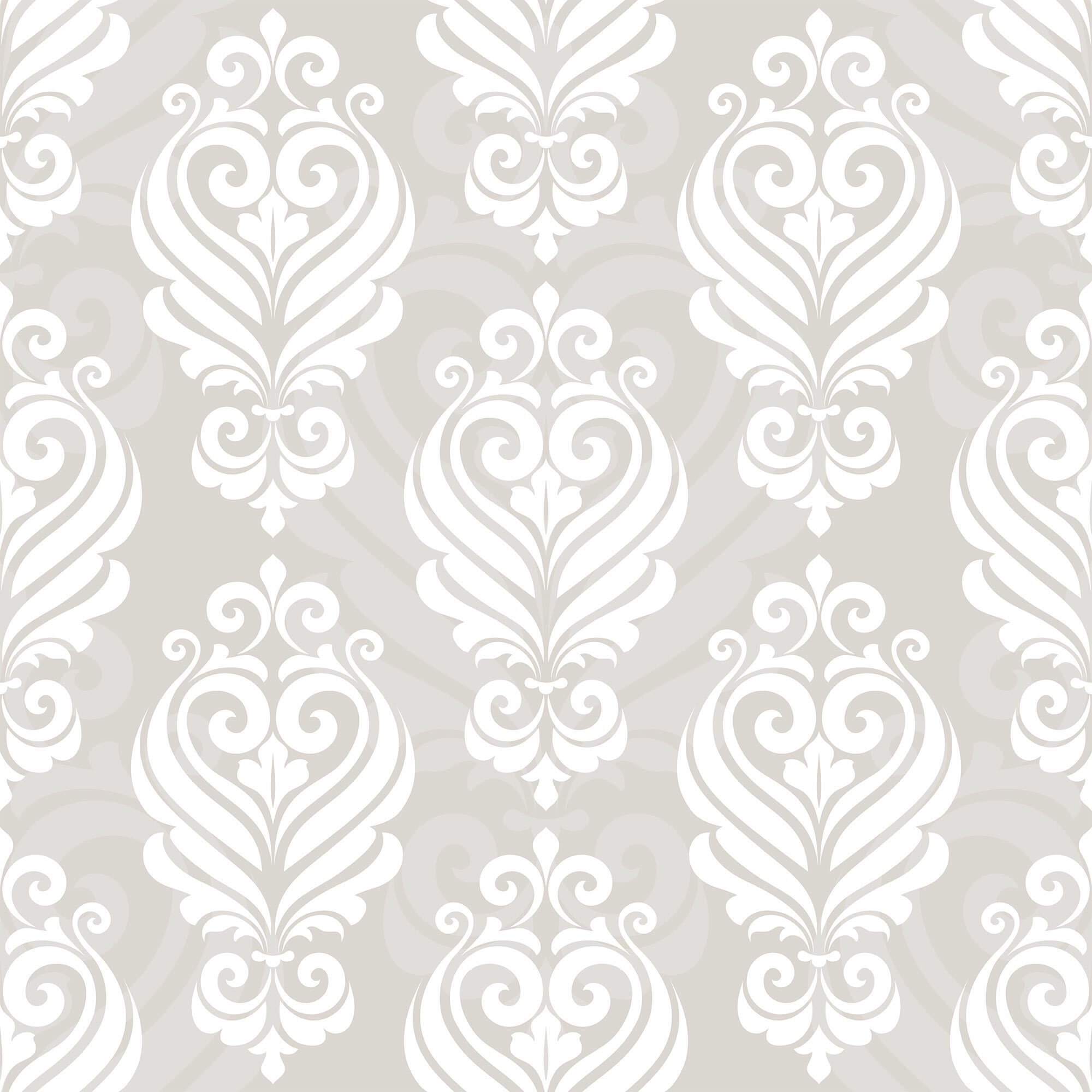Beige Damask Peel and Stick Removable Wallpaper - Self-Adhesive Decorative Wall Covering for Bedroom, Living Room & Home Office
