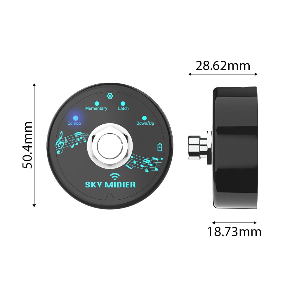 Wireless USB MIDI Foot Controller - Compact Rechargeable Pedal for Guitar & Keyboard, No Delay Data Transmission - Perfect for Live Performances & Studio Recording