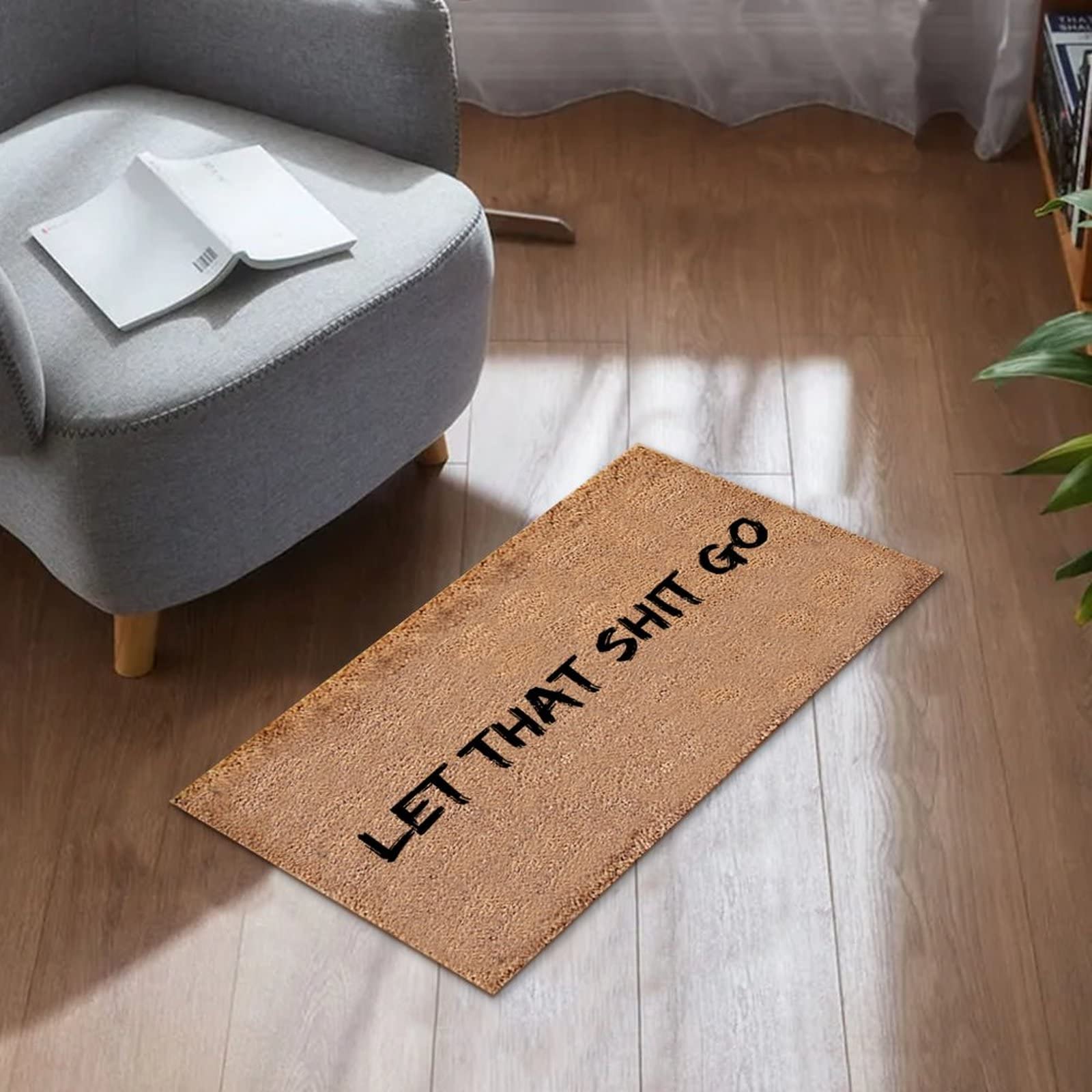 Let It Go Outdoor Doormat - 16x24 Inch Non-Slip Front Door Mat for Entryway, Porch & Patio - Funny Welcome Rug for Home, Apartment & Office Entrance