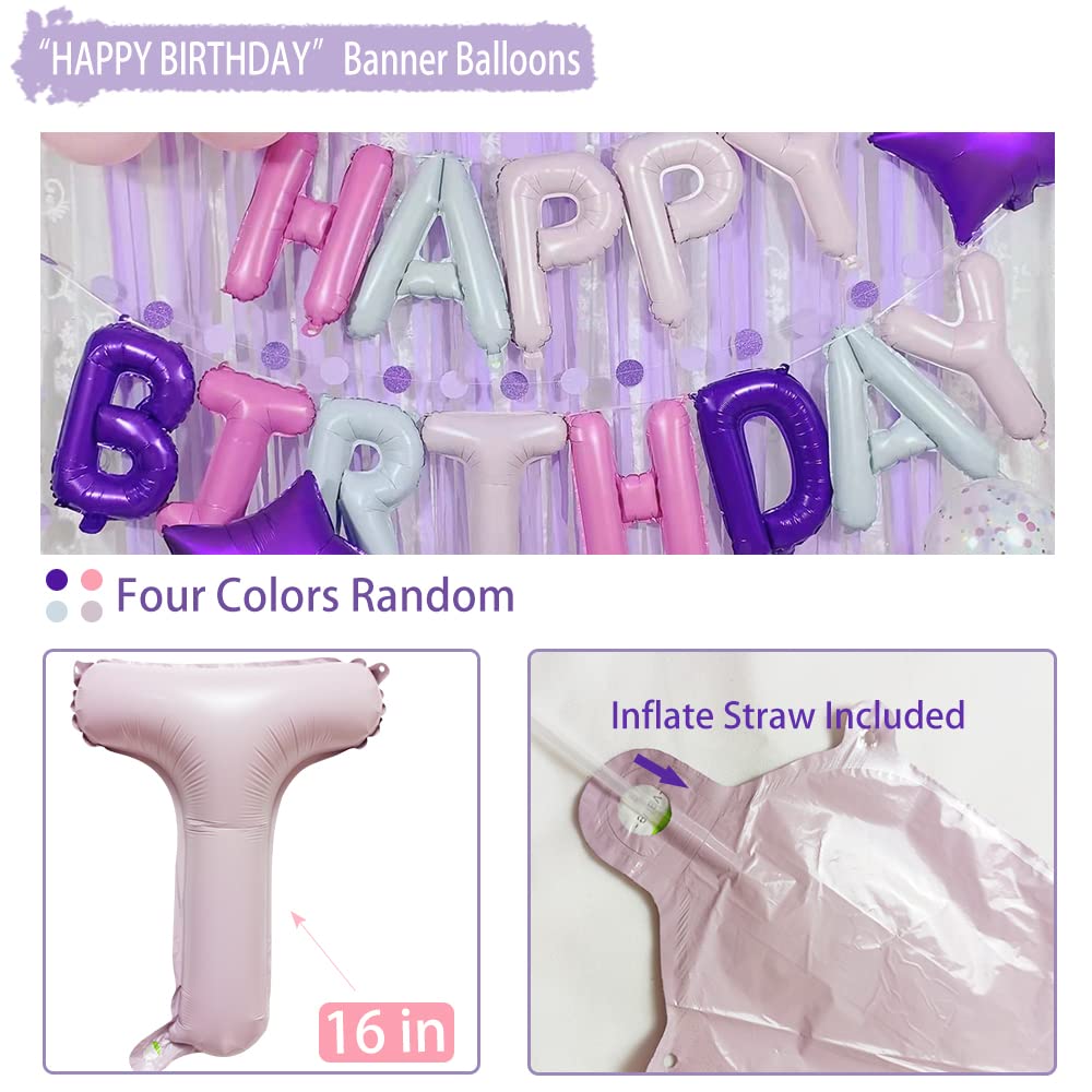 Pink and Purple Birthday Party Decorations Kit - Happy Birthday Banner, Confetti Balloons, Cake Toppers & Paper Streamers for Women & Girls | Perfect for Birthday Celebrations, Baby Showers & Special Events