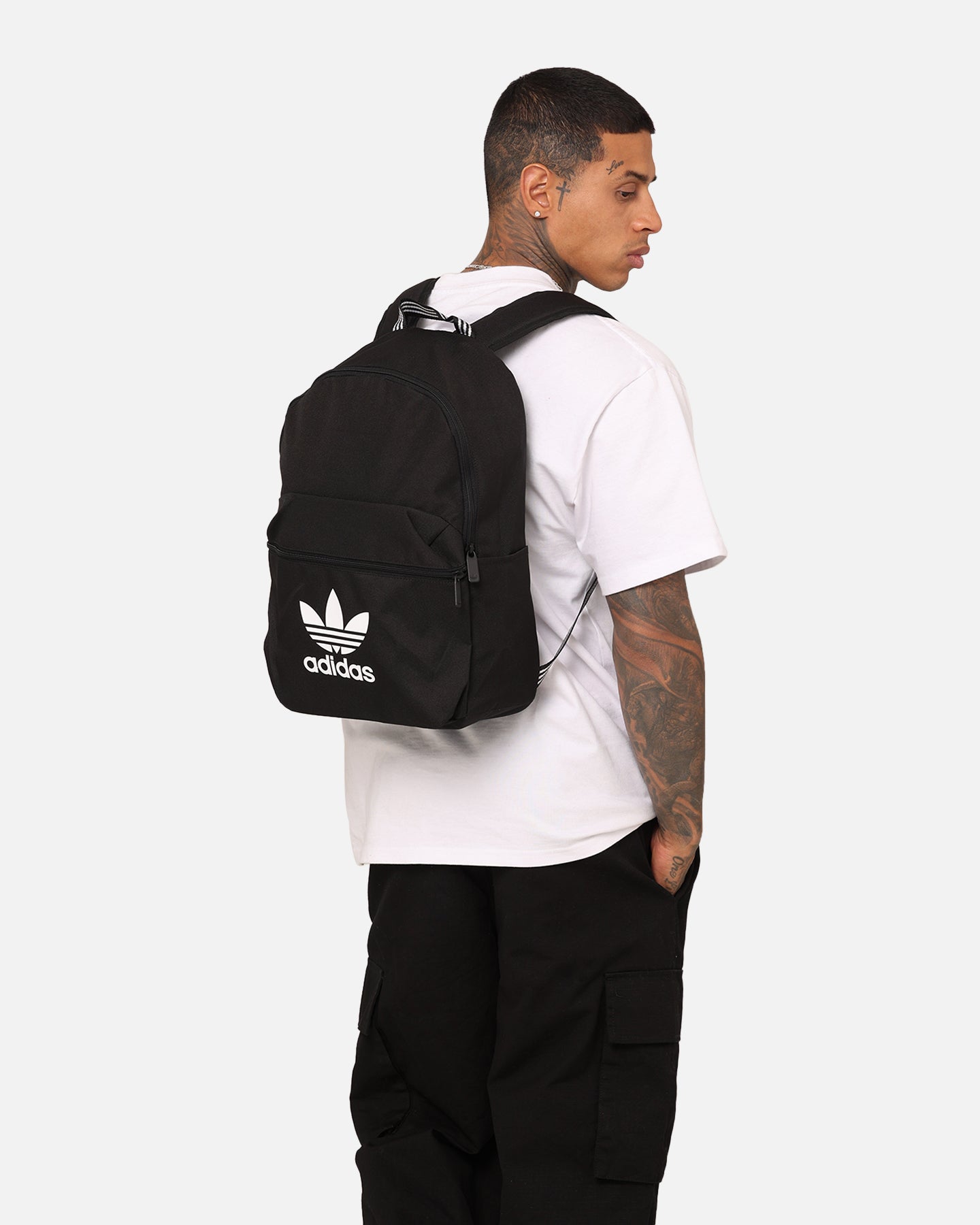 Adidas Adicolor Backpack for Men & Women - Lightweight Durable School Backpack, Travel Daypack, Gym Bag - Black