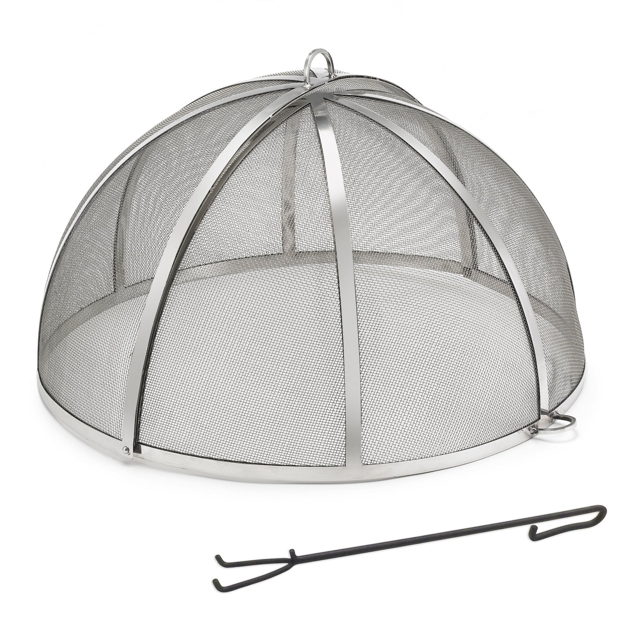 30 Large Stainless Steel Spark Screens with Lifter - Fire Pit Accessories for Camping, Backyard & Outdoor Fireplace Safety (Durable & Rustproof)