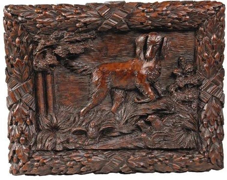 EuroLuxHome Wall Plaque Art - Lodge Style Quail & Sporting Dog Hunting Scene Decor - Chocolate Brown Cast Resin Wall Art - Perfect for Cabin, Lodge, or Hunting Room Decor