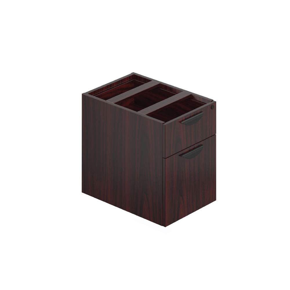 GOF Double 2 Person Workstation Cubicle (12'D x 6'W) - Office Partition & Room Divider with Mahogany Pedestal - Perfect for Shared Workspaces & Office Privacy Solutions