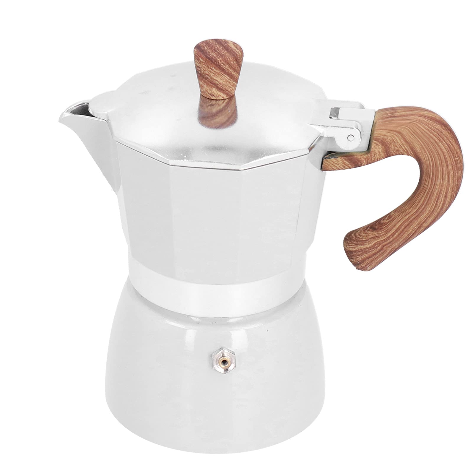 Premium 150ML Stovetop Espresso Maker - 5 oz Manual Cuban Coffee Percolator with Aluminum Moka Pot | Italian Style Espresso Machine for Home, Office & Camping | Perfect for Gifts, Travel & Outdoor Adventures (White)
