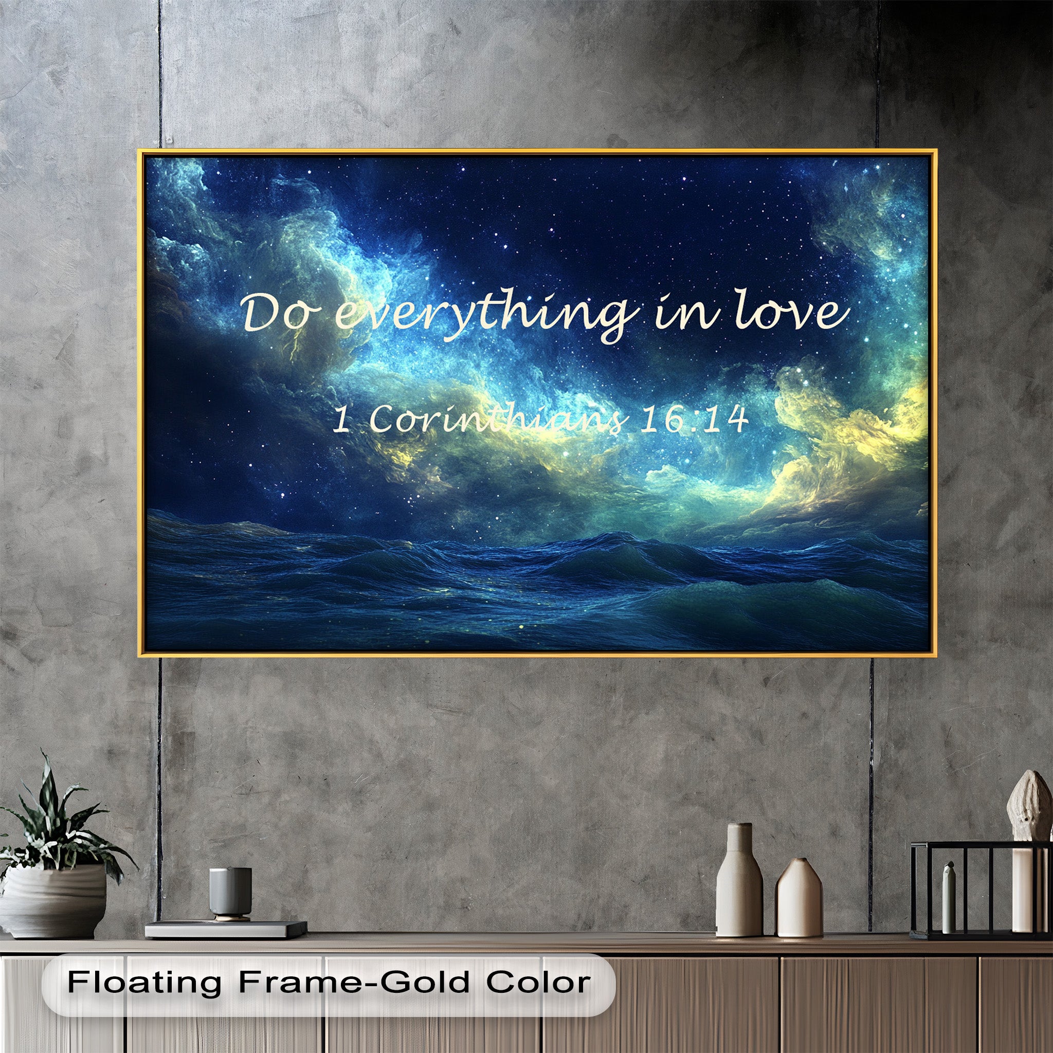 1 Corinthians 16:14 Bible Verse Canvas Print - Christian Wall Art with Love and Faith Scripture - Perfect for Home Decor, Church Gifts & Spiritual Inspiration