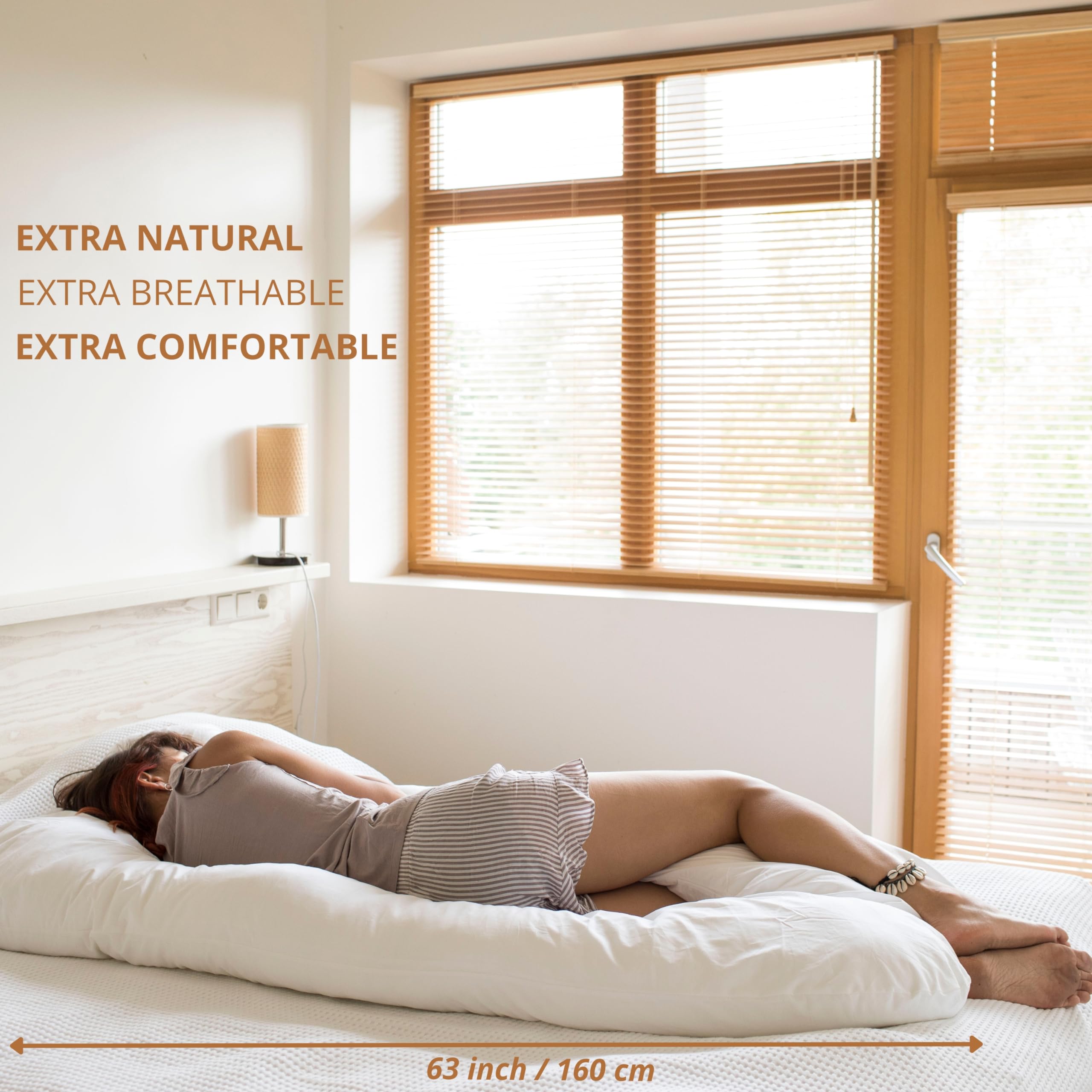 **U-Shaped Pregnancy Body Pillow - Cooling Maternity Pillow for Pregnant Women | GOTS Certified Organic Cotton Cover | Cuddle Pillow for Adults & Side Sleepers | Comfortable Sleep Support for Back Pain Relief & Better Rest**    *(Perfect for Pregnancy Comfort, Post-Surgery Recovery, and Relaxing at Home or Travel)*