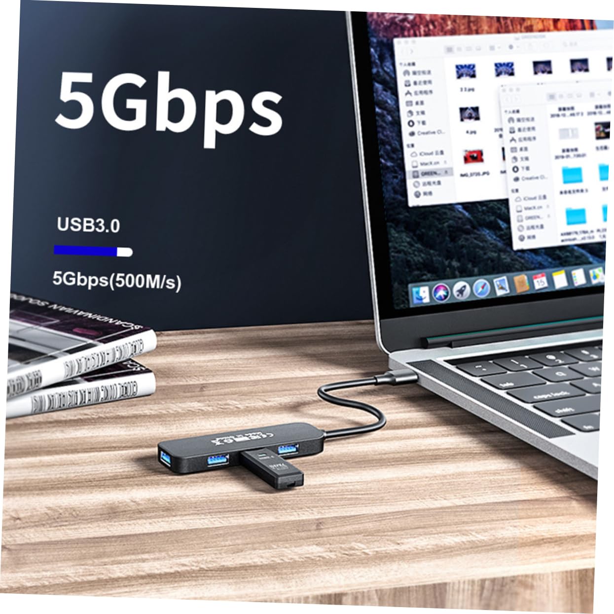 PartyKindom 4-Port USB Hub for Laptop & Computer - USB Splitter, Extender, Adapter & Charging Station - Perfect for Home Office, Gaming & Multi-Device Charging