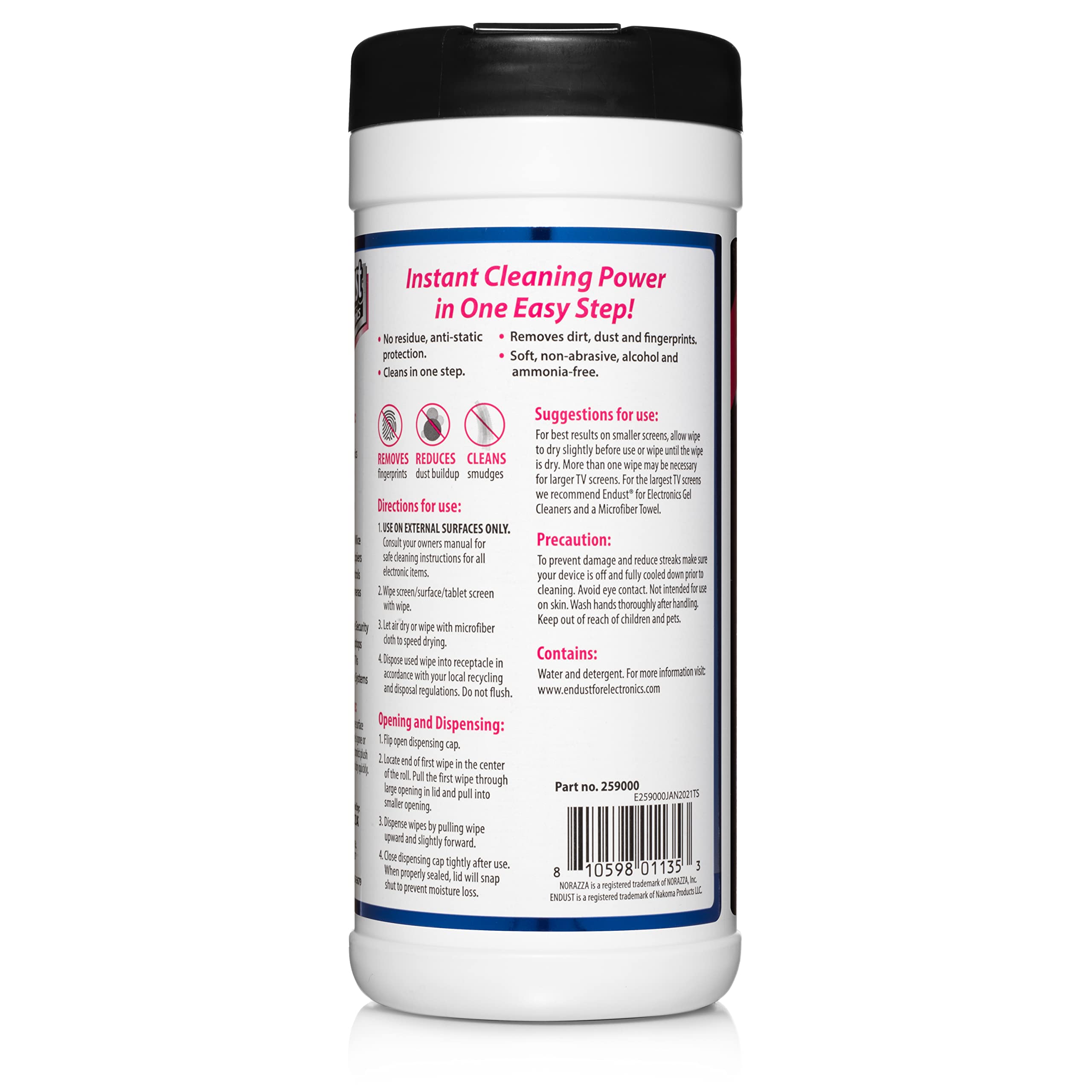 Endust For Electronics - Multi-Surface Anti-Static Cleaning Wipes, Alcohol & Ammonia Free, 12 Pack (70 Wipes Each) - Safe for Computers, TVs, Phones & Electronic Devices