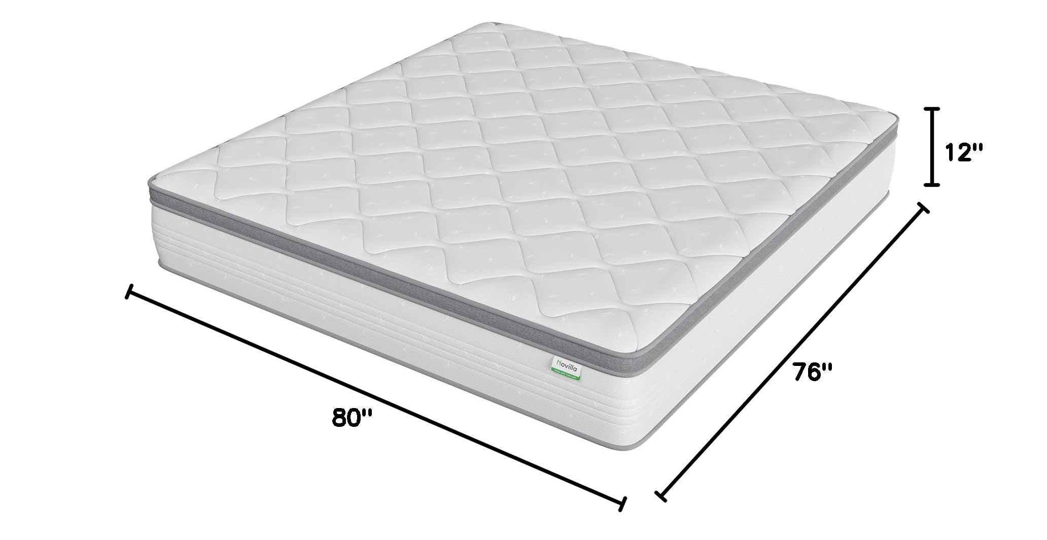 Novilla 12 Inch Hybrid King Mattress - Gel Memory Foam & Innerspring Support for Pressure Relief, Medium Soft Pillow Top, Bed in a Box | Perfect for Back Pain Relief, Guest Rooms & Master Bedrooms
