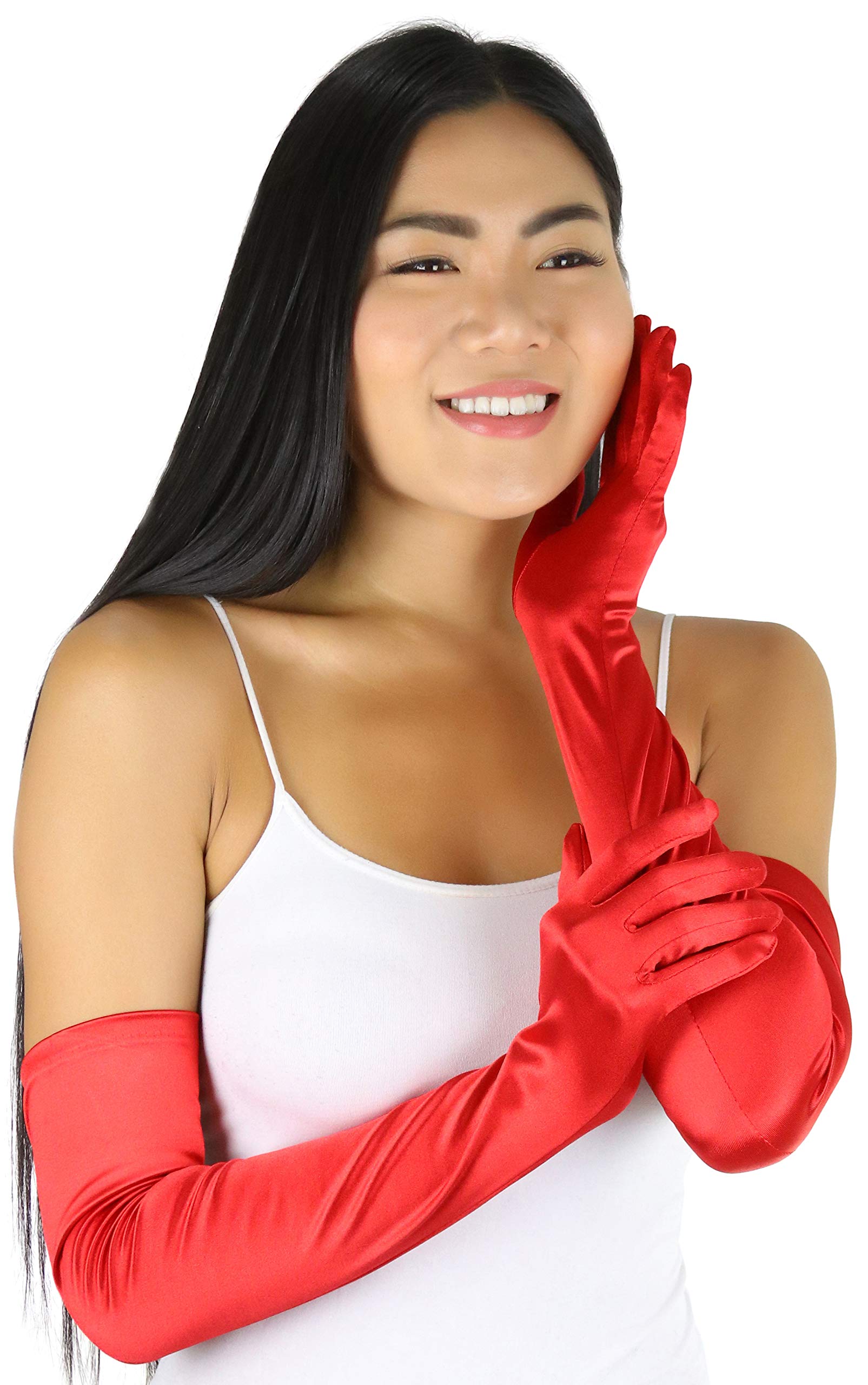 Elegant Chic Satin Gloves for Women - Fashionable Evening & Wedding Accessories - Perfect for Formal Events, Parties & Special Occasions