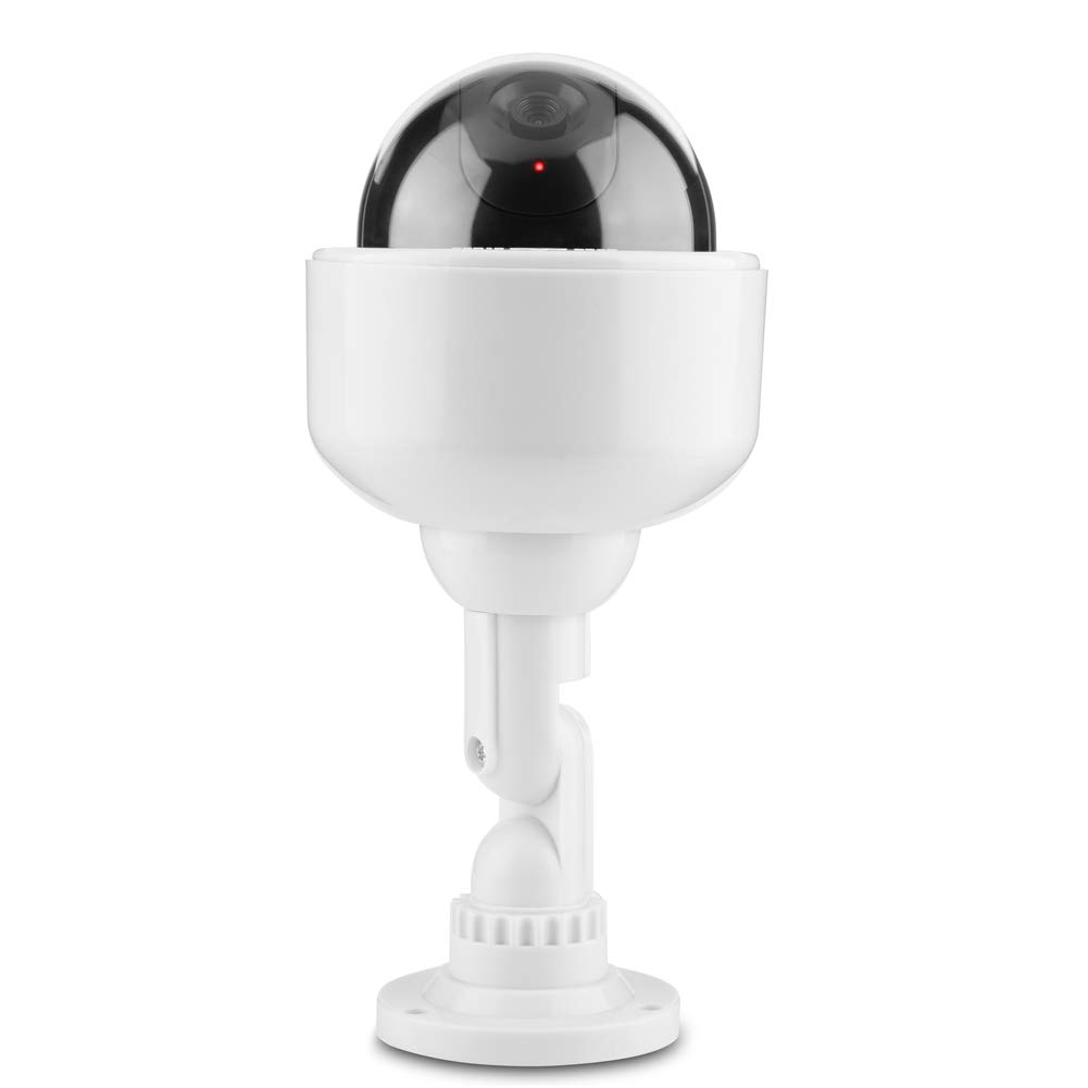Tosuny Fake Security Camera with Blinking LED - Indoor/Outdoor Waterproof Dummy Dome CCTV Surveillance Camera, 360° Rotation | Home & Business Deterrent for Theft Prevention