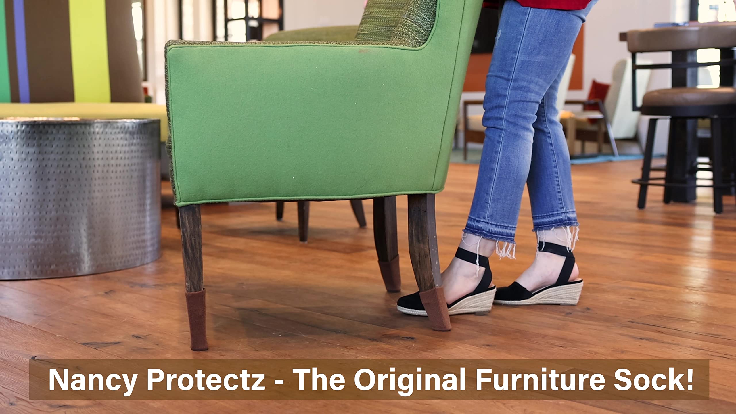 Original Furniture Sock Floor Protectors - X-Small White Chair Leg Covers for Wood Floor Protection | Prevents Scratches & Noise on Hardwood, Tile & Laminate Floors | Ideal for Dining Chairs, Office Chairs & Home Furniture