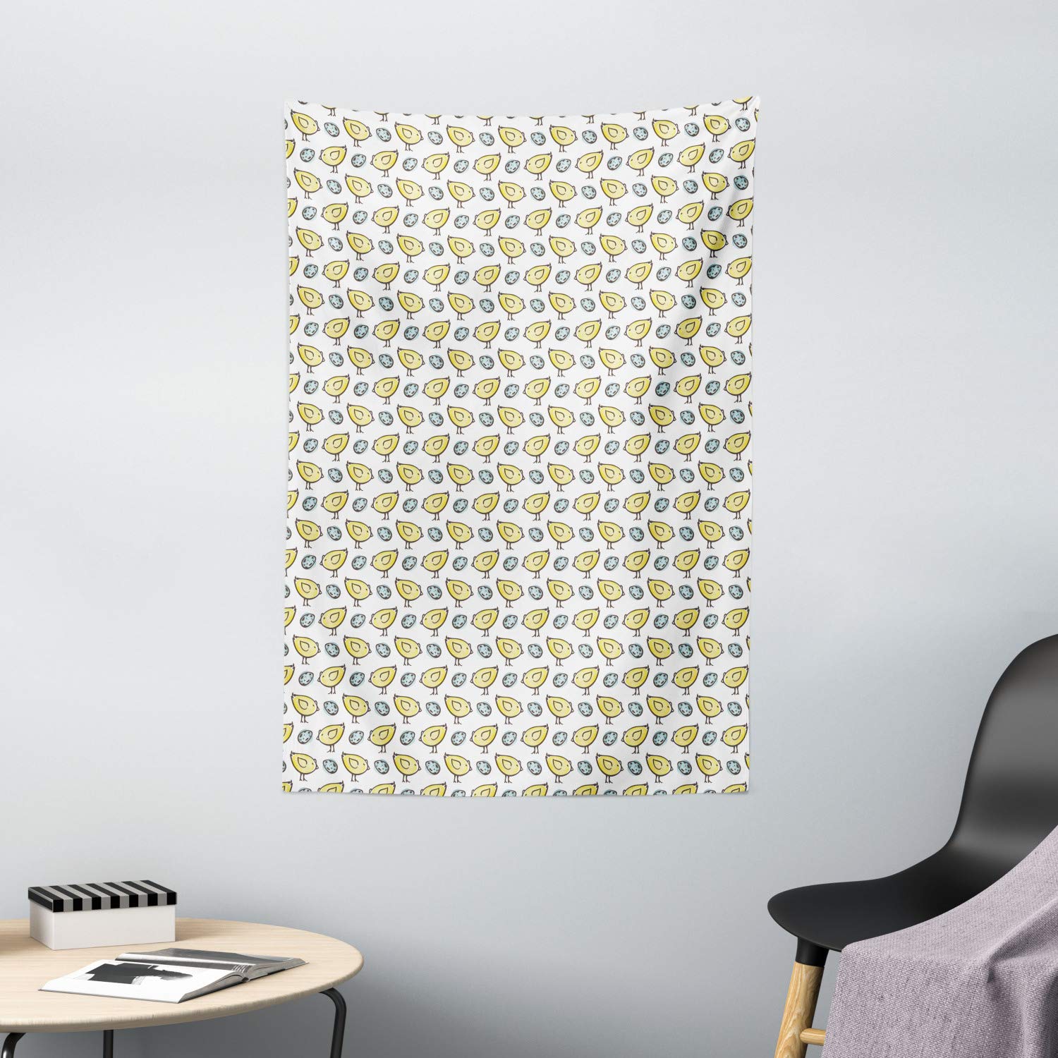 Ambesonne Yellow Bird Tapestry - Pastel Wall Decor for Bedroom & Living Room - Home Decor Gift